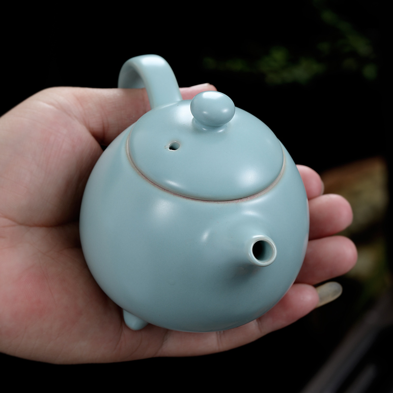 元青茶壶(MULTIPOTENT)汝窑茶壶开片可养陶瓷功夫茶具泡茶壶单壶 贵妃壶180ML高清大图