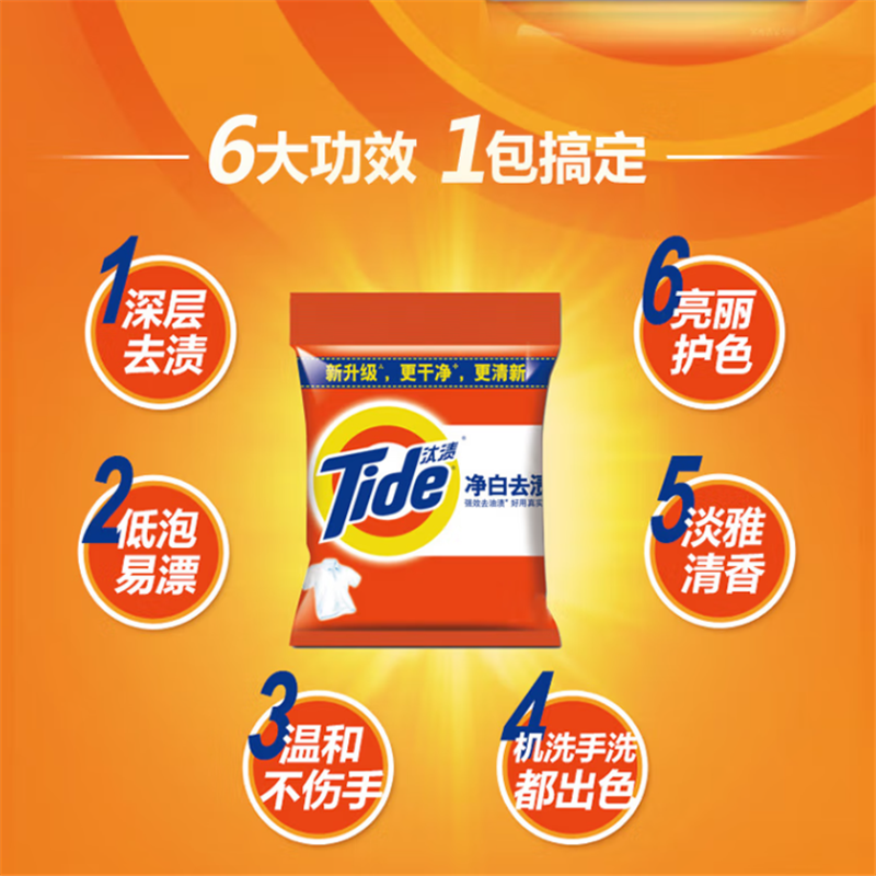 汰渍洗衣粉1.26kg每袋 一件6袋 单件价
