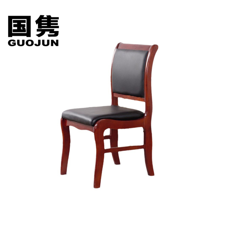 国隽实木办公椅(无扶手)GJSM1601把高清大图