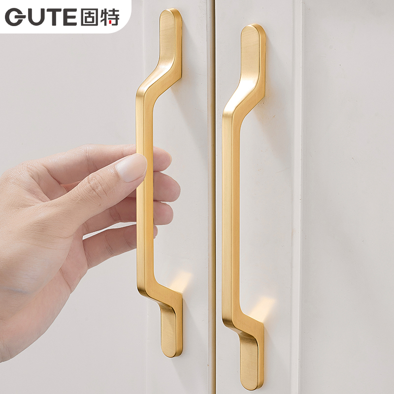 固特gute北欧金色衣柜小拉手现代简约美式抽屉欧式柜子中式橱柜门把手
