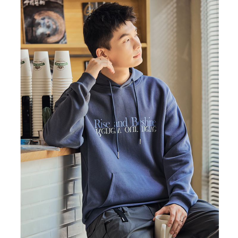 [2.5折价121元]唐狮春秋季新款卫衣男士连帽衫长袖黑色宽松美式青少上衣潮