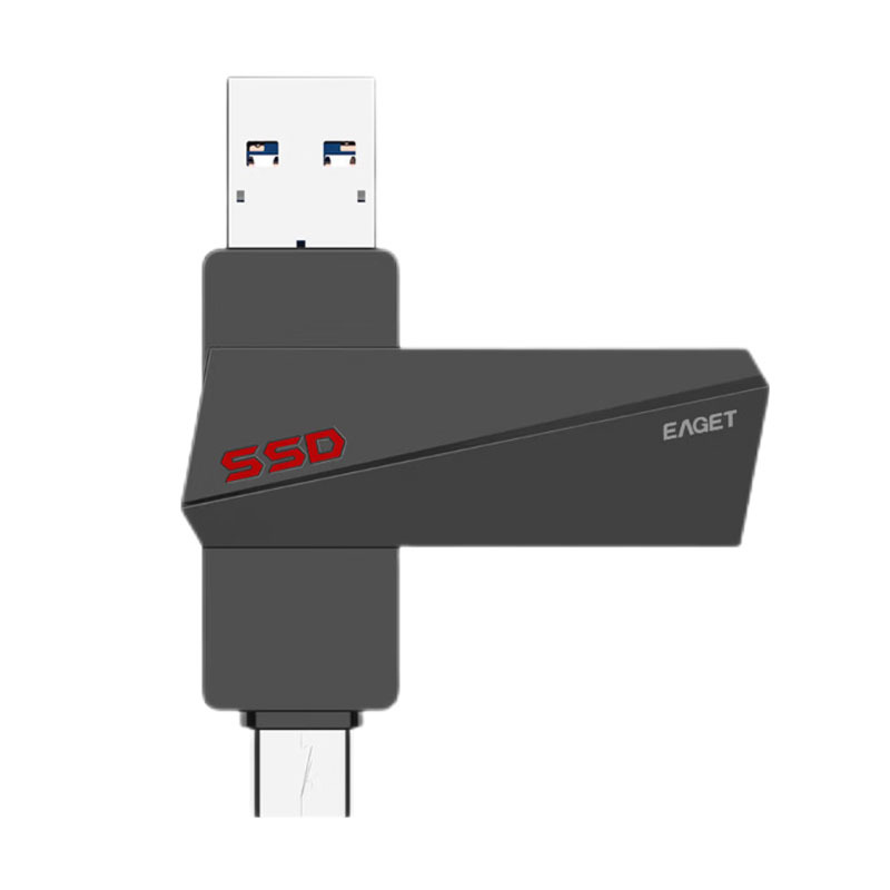 忆捷(EAGET)SU20固态U盘 USB3.2 512G商务高速闪存u盘 一个 黑色(单位:个)