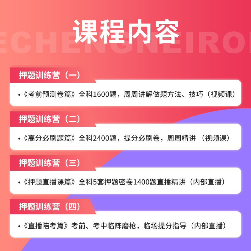 [正版]备考2024护理学中级主管护师直播押题班押题试卷题库高清大图