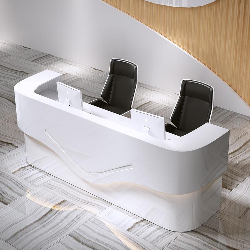 BONJEAN烤漆前台公司接待台迎宾台吧台定制收银台咨询柜台前台913高清大图