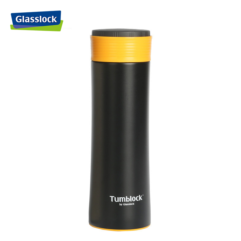 三光云彩(GLASSLOCK)保温杯304不锈钢真空商务水杯便携防漏茶杯460ml GTL2205B 黑色