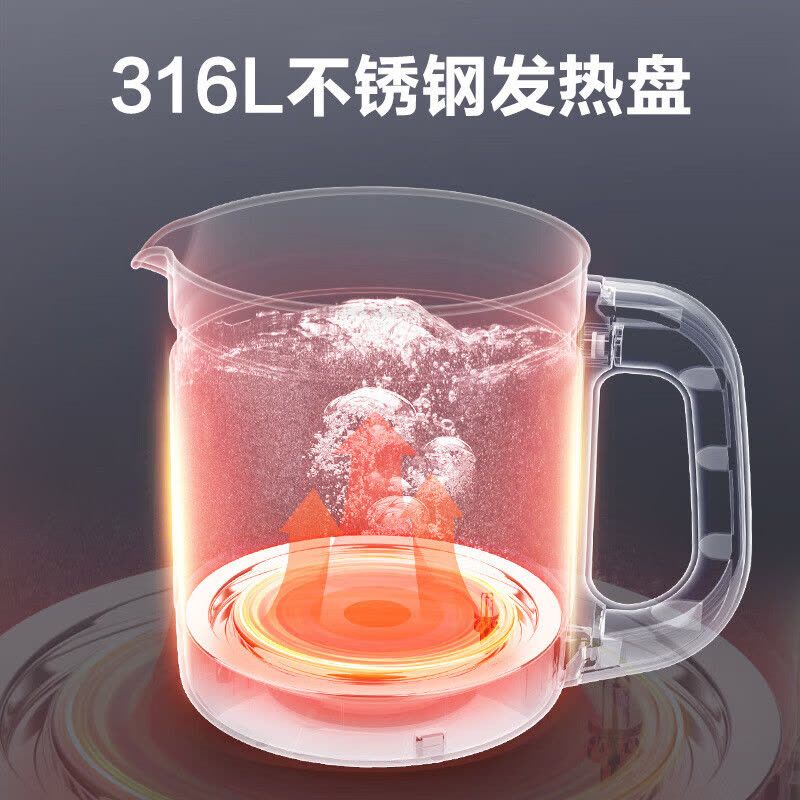 苏泊尔(SUPOR)养生壶煮茶器1.5升大容量316L不锈钢加厚玻璃多功能家用电热水壶花果茶壶煮茶壶 SW-15YJ30图片