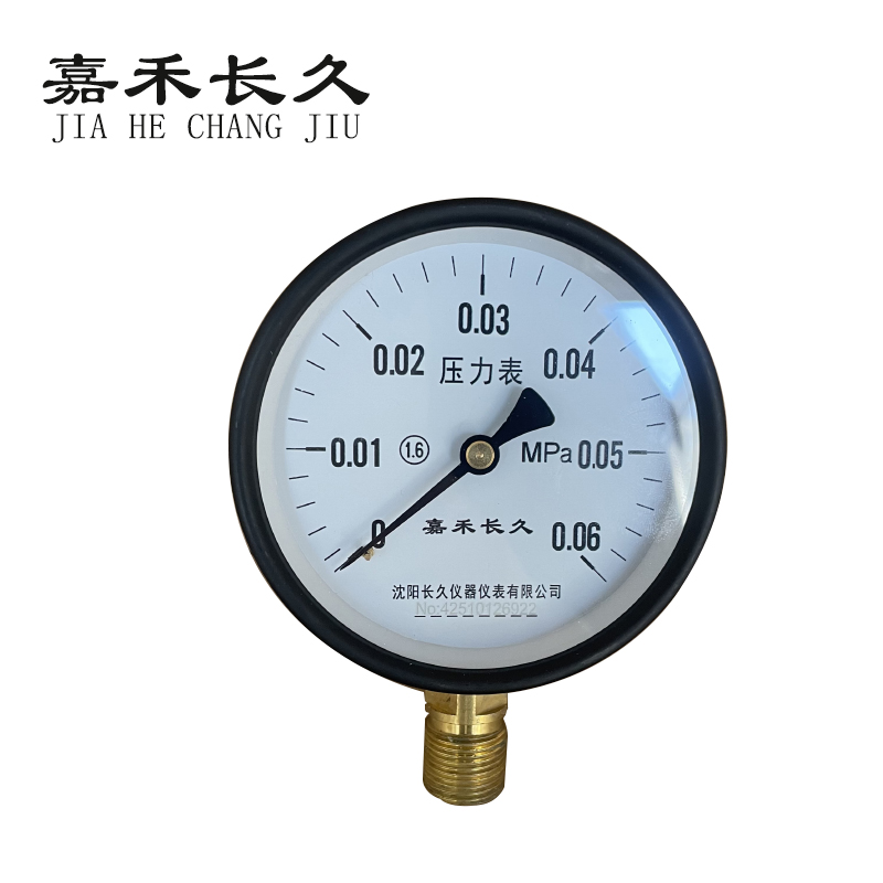 嘉禾长久 压力表 Y100 0-0.06Mpa 块高清大图