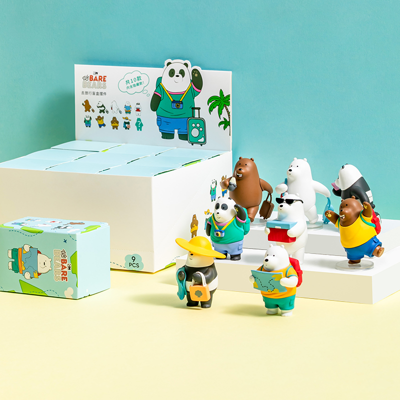 名创优品(miniso) 咱们裸熊系列去旅行盲盒摆件(混)创意玩偶