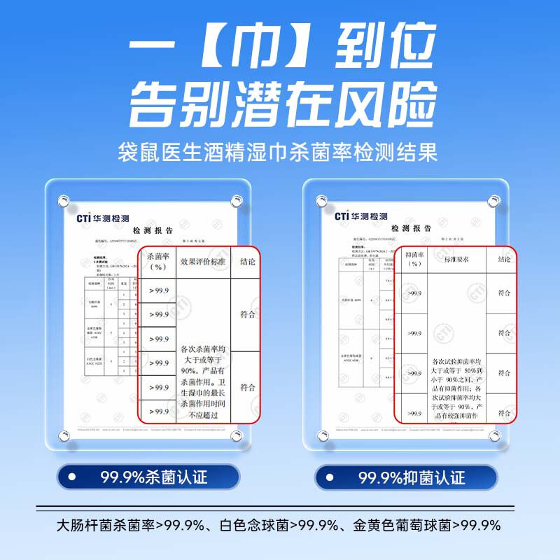 袋鼠医生 酒精湿巾60片/包 5包/组(计价单位:组)高清大图