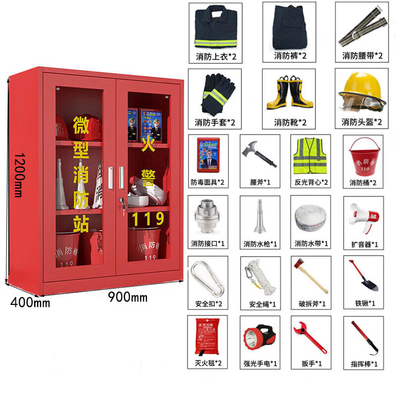 晋舰消防器材柜放置工具柜工地商场展示柜应急柜 2人02款顶配套餐高清大图