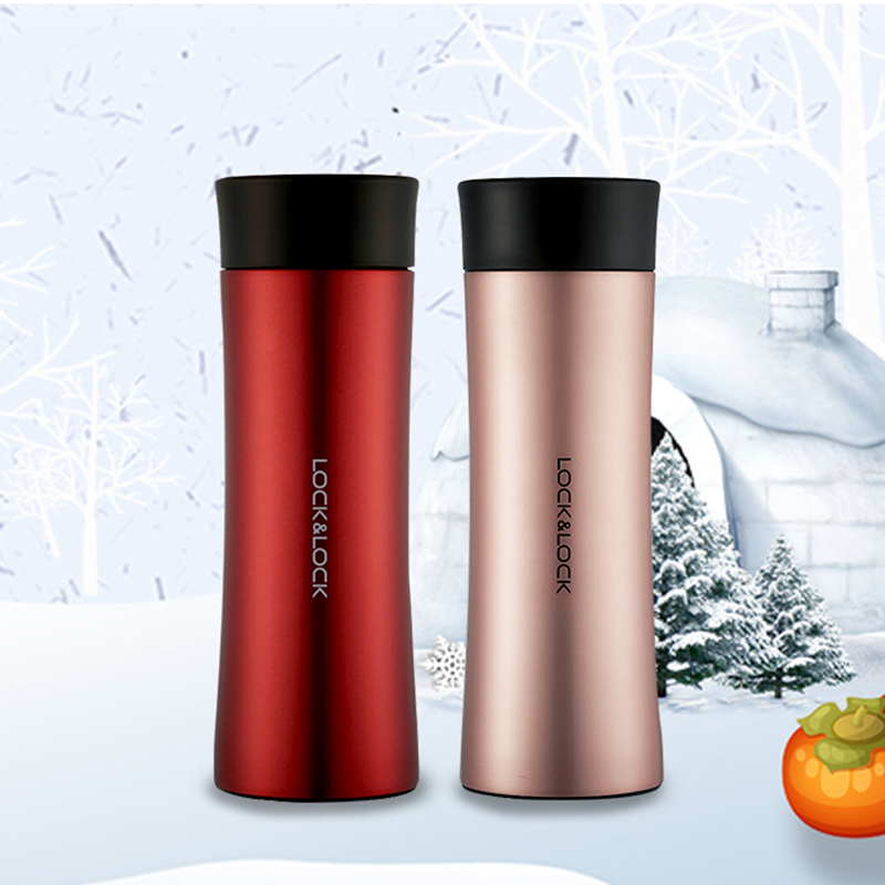 乐扣乐扣(lock&lock)掌心保温杯LHC4027PG 304不锈钢(300ml)玫瑰金高清大图