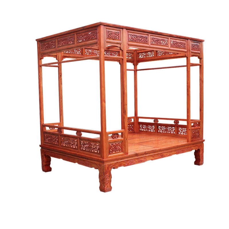 明清古典拔步床双人床实木架子床踏步床榆木中式仿古家具老式床