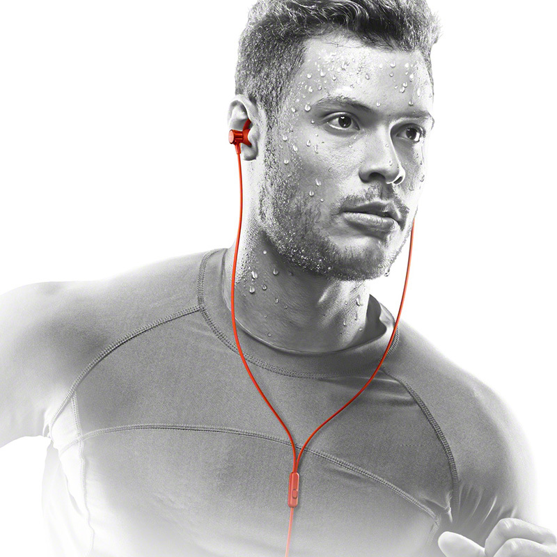 索尼（SONY）MDR-XB510AS 防水运动耳机 IPX5/7 耳挂式 红色