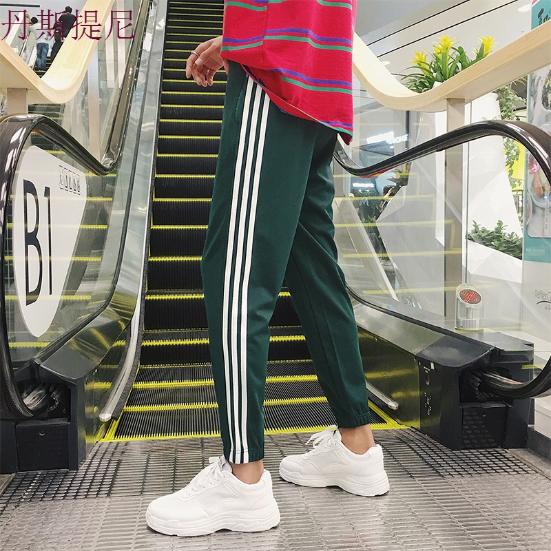 ins超火的裤子男韩版潮流九分裤宽松休闲运动裤原宿风情侣小脚裤
