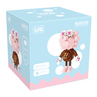LOZ微颗粒积木小颗粒蜜桃女孩拼装益智玩具卡通创意趣味摆件9229LV 粉KAWS(730PCS)