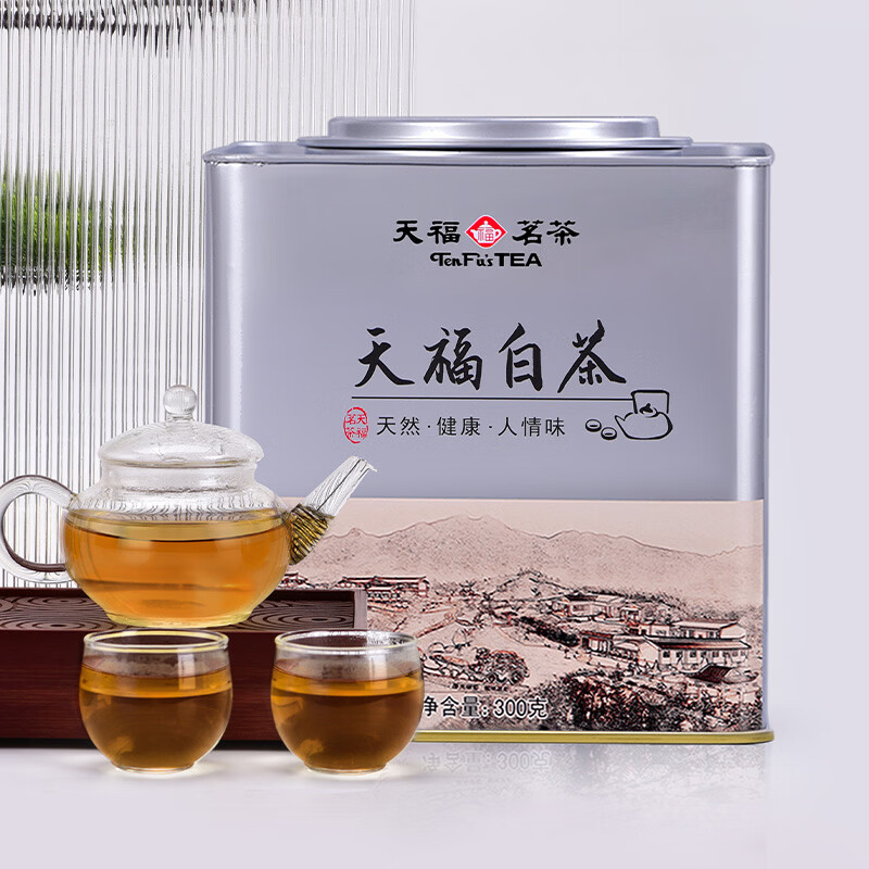 天福茗茶 福鼎白茶 散茶白茶正宗福建白茶茶叶300g散装罐装高清大图