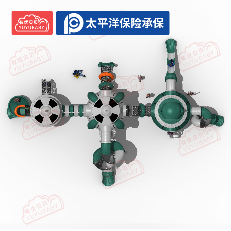 儿童户外大型滑滑梯幼儿园游乐场玩具乐园宇宙之星系列F22组合滑梯高清大图