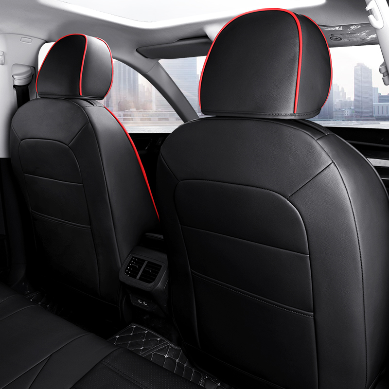 朗逸plus座套1018款大众朗逸启航汽车座套四季坐垫耐磨皮豪华款黑色平