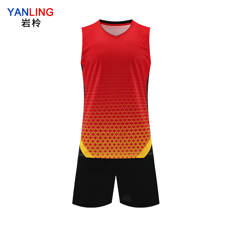 岩柃排球服套装25Y3PQ008 大红 XL