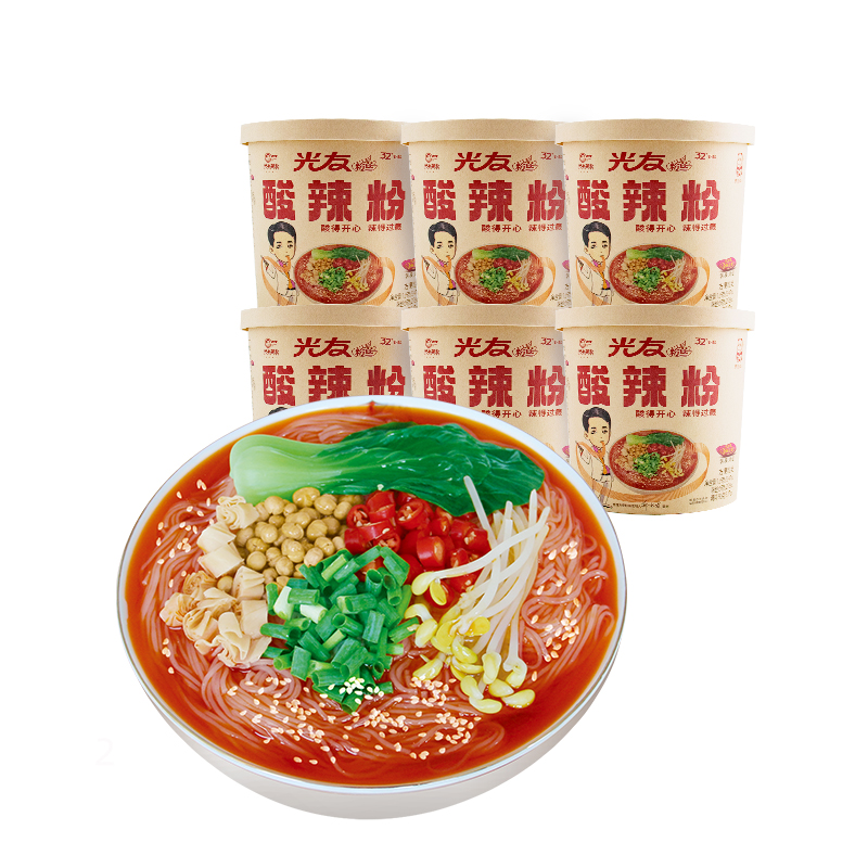 光友酸辣粉豪华版杯装155g*12杯 整箱装高清大图