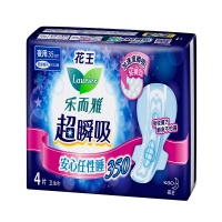 乐而雅超瞬吸纤巧夜用35CM护翼型卫生巾4片(花王出品)