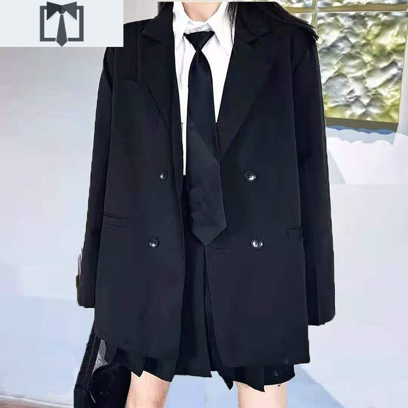 SUNTEK西装两件套装女韩版时尚2020年新款春秋冬气质百褶裤裙学生JK制服休闲裤