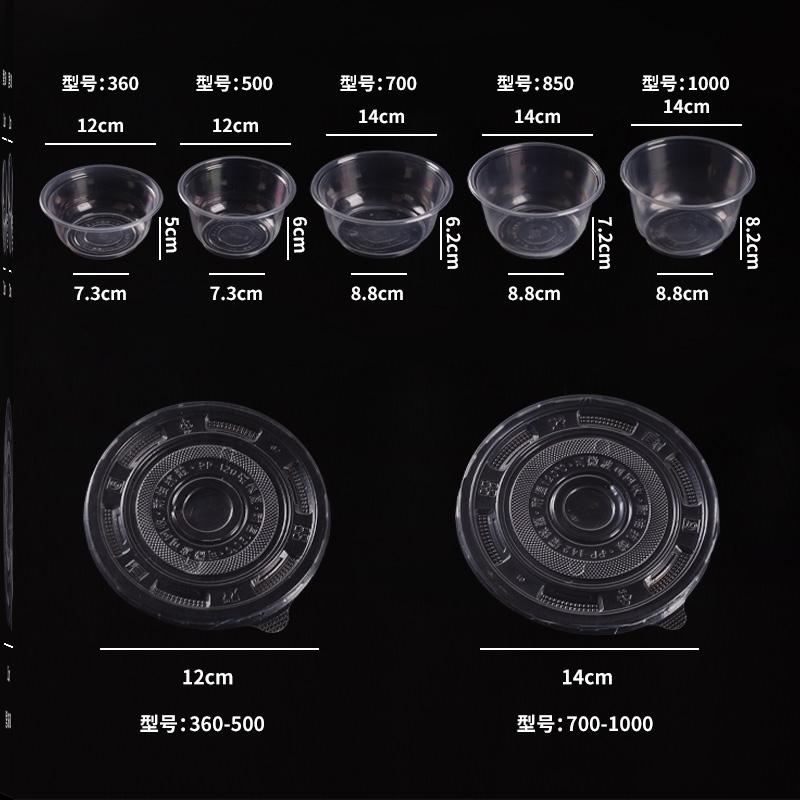 [补贴10%]一次性碗餐盒打包盒餐具饭盒快餐家用商用外卖圆形带盖食品级家用高清大图