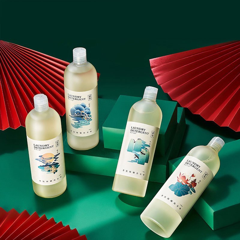 WQMD妍物香氛除螨洗衣液凉风*1+明月*1+百花*1+初雪*1(1kg*4瓶)