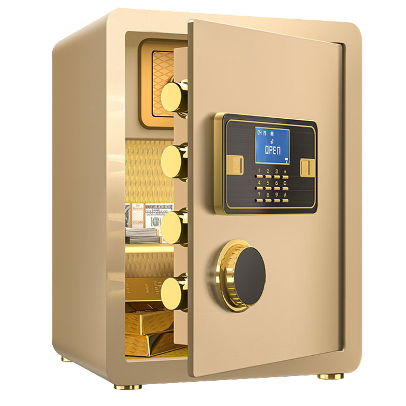 臻远ZY-NW-BXGS-21全钢实心保险柜办公防盗保险箱 高45cm金色电子款高清大图