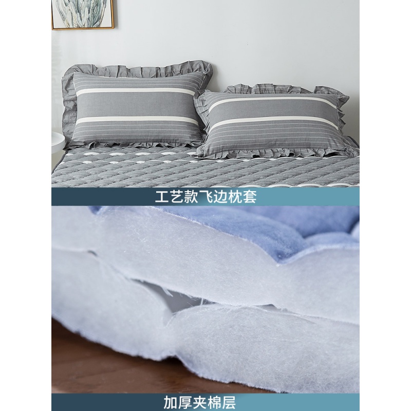 家柏饰(CORATED)床笠全棉单件床垫保护床套床罩加厚夹棉固定防滑全棉三件套高清大图