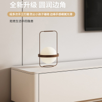 奶油风白色电视柜茶几组合简约现代实木轻奢悬空电视机柜客厅地柜