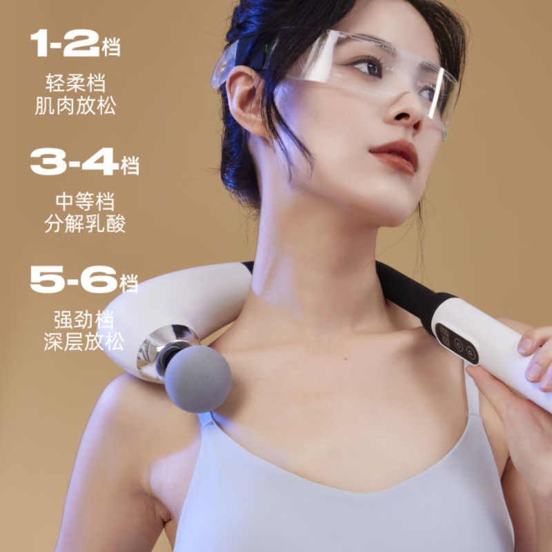 JeoyCosy践程 TY-707筋膜枪肌肉按摩器全身肌肉运动放松肌膜枪多功能便携式背部按摩捶颈椎斜方肌按摩仪 白色高清大图