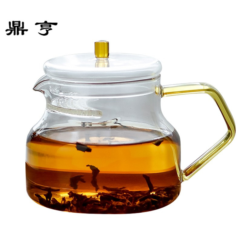 鼎亨手工吹制高温耐热玻璃过滤煮茶器小泡茶壶花茶锤纹功夫可明火