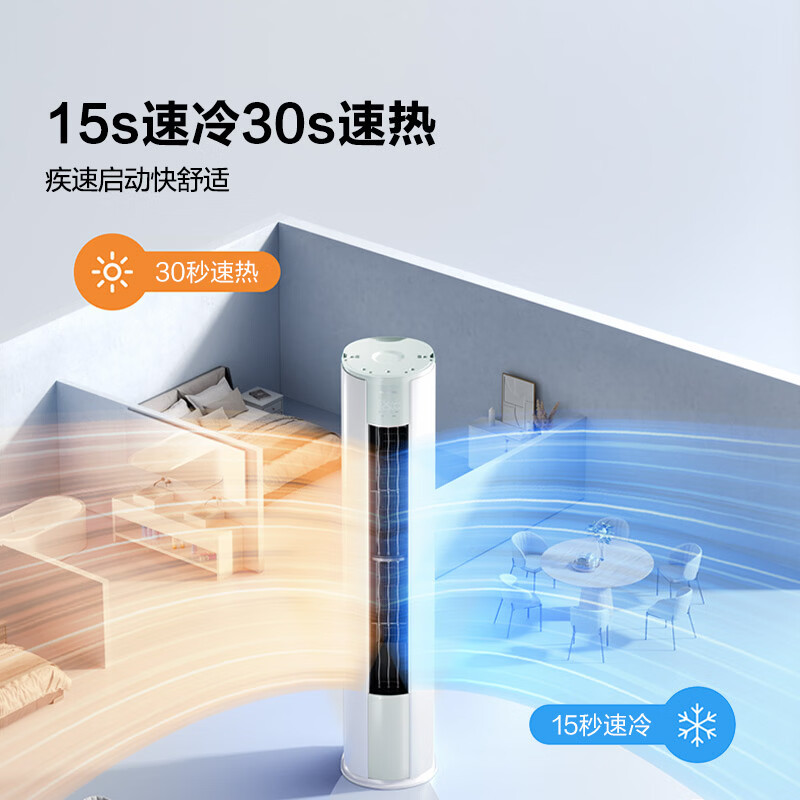 海信空调易省电3匹柜机新一级能效变频 AI省电防直吹立式客厅空调KFR-72LW/E290-X1B高清大图