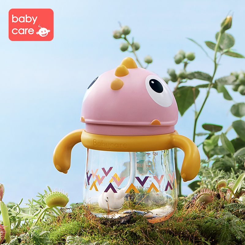 babycare婴儿恐龙学饮杯6个月宝宝喝水杯PPSU儿童吸管杯外出携带防摔-150ml-科洛玫