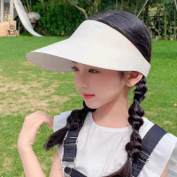 无痕一体儿童帽子夏季大帽檐太阳帽遮阳男女童空顶防晒帽防紫外线3759W