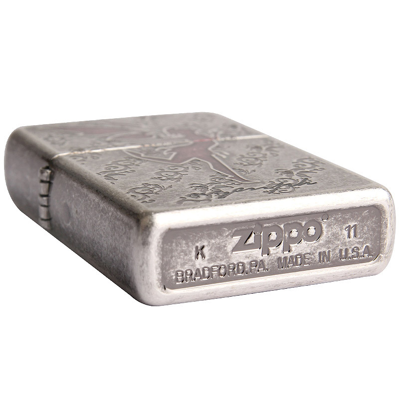 美国zippo打火机芝宝古银雕刻flynymph韩版古银飞仙女男士礼品