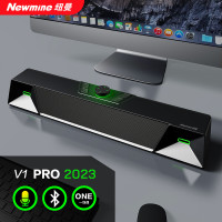 纽曼V1Pro2023版+桌面麦克风 蓝牙电脑音响台式家用有源音箱超重低音炮高音质笔记本喇叭长条PS4游戏通用客厅内置麦