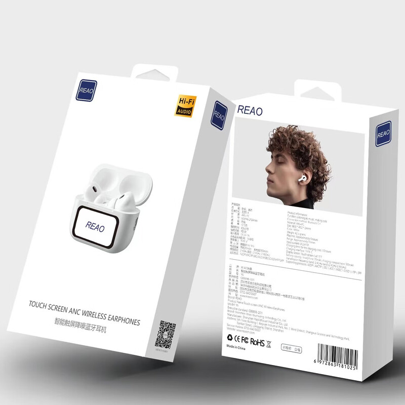 泺澳(REAO)智能触屏无线蓝牙耳机Y6 白色