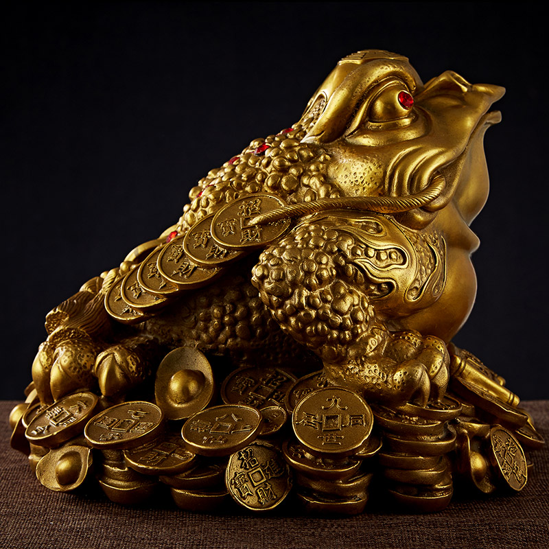 家柏饰(CORATED)铜金蟾摆件三足金蝉三脚蟾蜍铜金蟾开业礼品高清大图