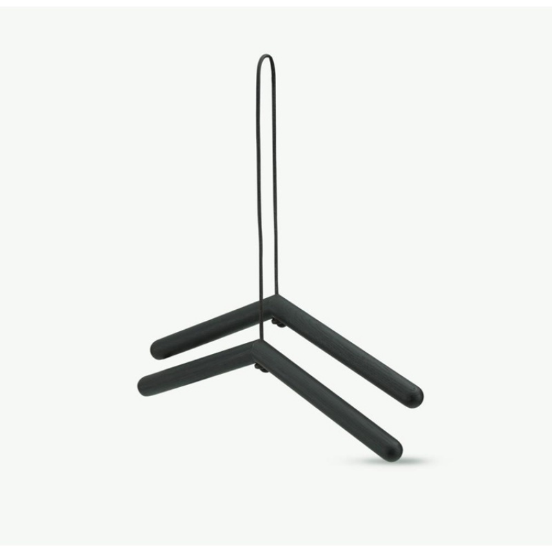 汐岩 | 北欧衣架子后挂衣钩挂衣架卧室小衣撑实木晾衣架 黑色双头衣架
