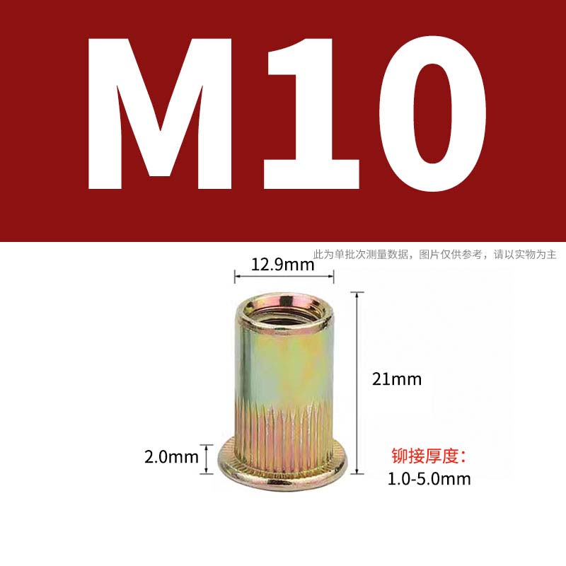 迦毅平头拉铆螺母M10个高清大图