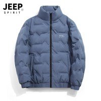 JEEPSPIRIT男士白鸭绒羽绒服弹力宽松大码男装羽绒外套男潮_294 M 雾蓝色