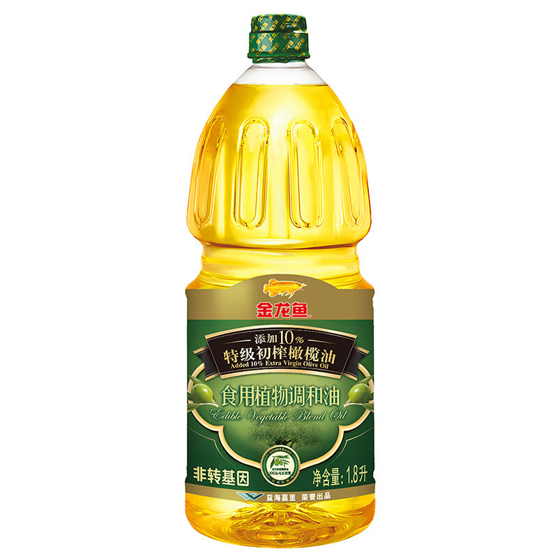 金龙鱼添加10%特级初榨橄榄食用植物调和油1.8L