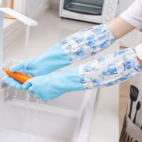 企乐丰 洗碗手套 女 防水橡胶加绒加厚 厨房耐用型 务 3双束口单层四季款PVC
