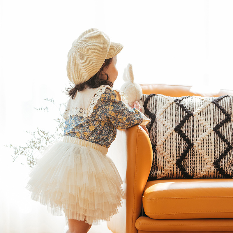 女童半身短裙纱裙蛋糕裙春夏公主裙裤黑色女宝宝纱裙小女孩蓬蓬裙粉色