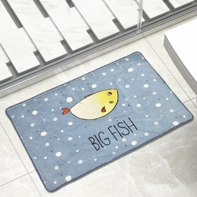 美帮汇浴室吸水卫生间防滑垫地垫洗手间厕所进地毯家用脚垫进户垫子 YR-BIGFISH 0.5&times;0.8米