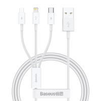 倍思(BASEUS) 5V/2A 充电器套装USB快充插头+3.5A三合一数据线 适用iPhone14/13ProMax