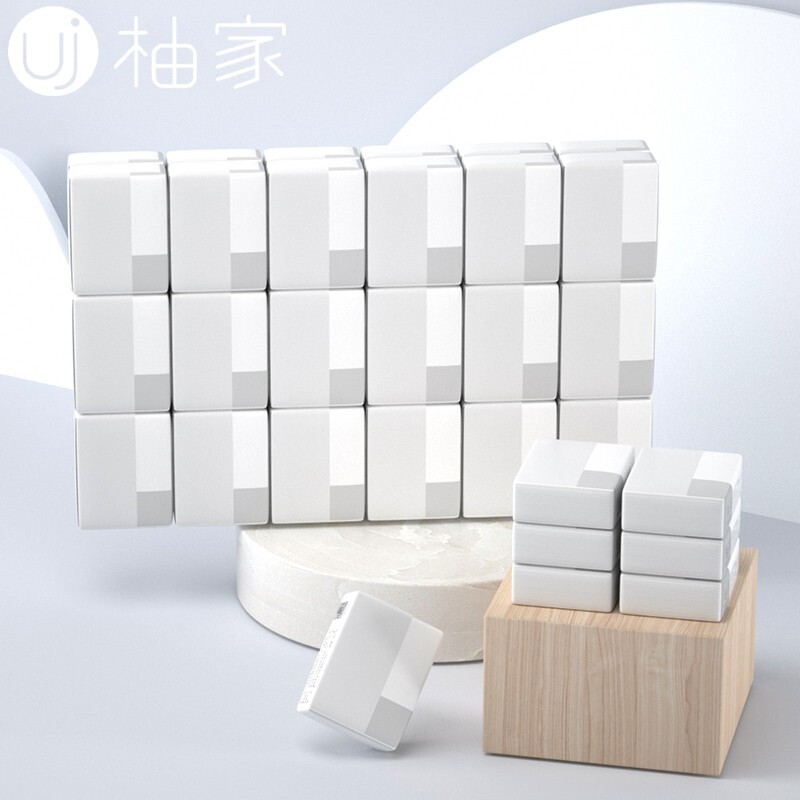 柚家 竹纤维手帕纸 210*210mm 4层8片 18包/组*3组整箱 共54包