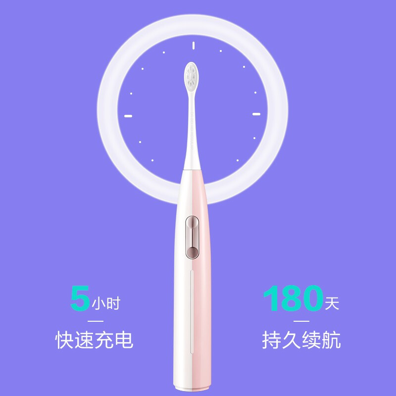 贝医生电动牙刷成人声波软毛情侣牙刷送礼物国货 E3 粉喵[内配2刷头]高清大图